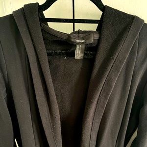black cardigan Hooded With A Pockets